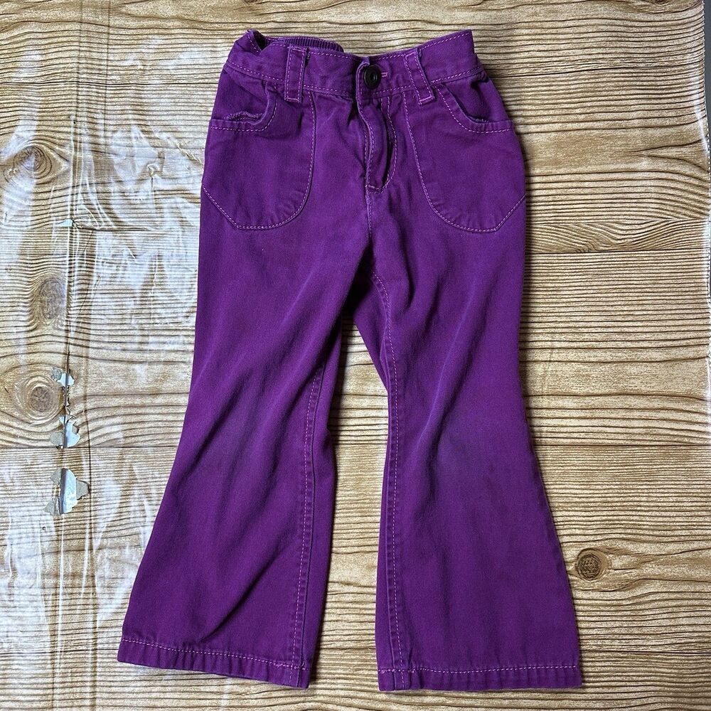 Cherokee Toddler Baby Girls Sz 2T Purple Bootcut Pants 100% Cotton